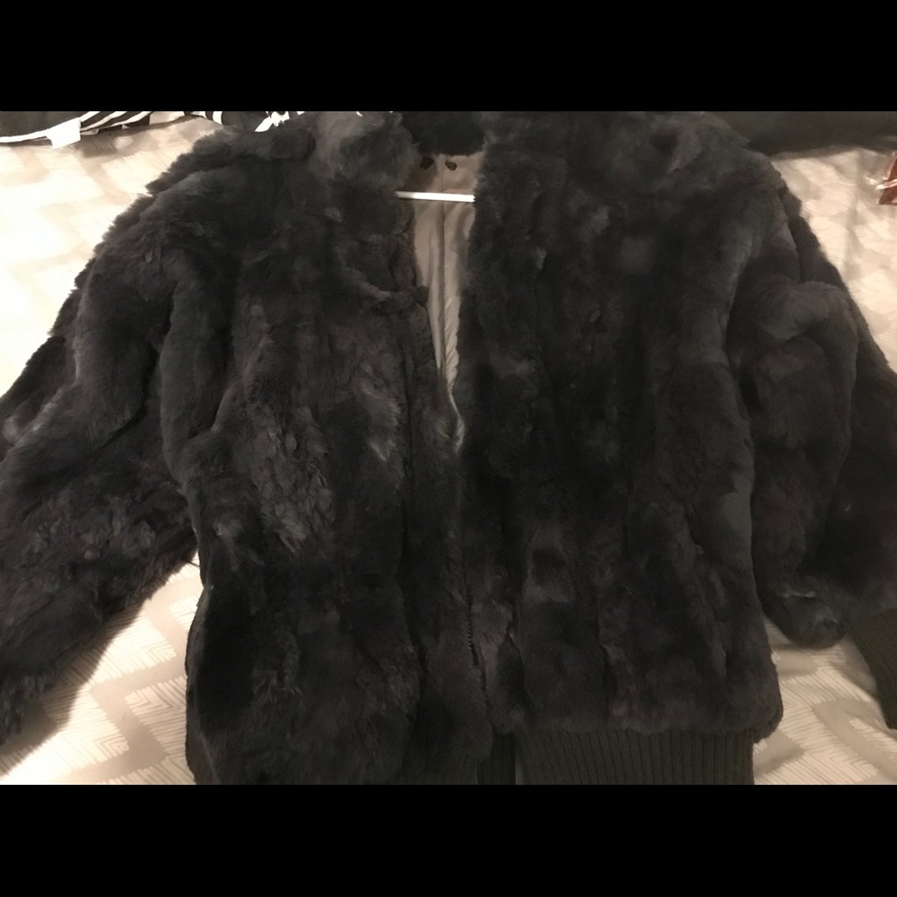 Black fur coat